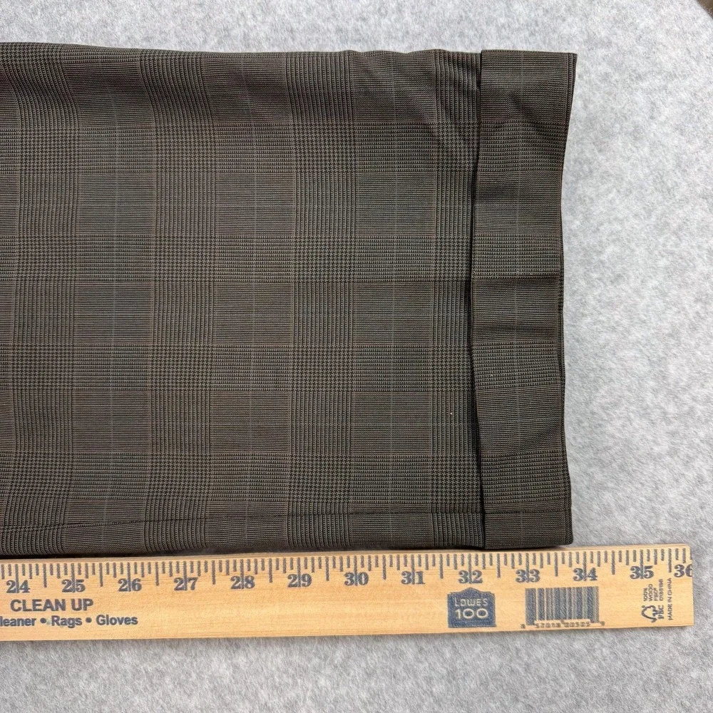 Jos A Bank Windsor Dress Pants Mens 38x33 Brown Wool Plaid Cuffed Classic Office